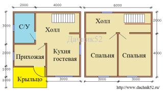 План дома 6х6 проект Кремёнки 33. Планировка этажей дом 6х6